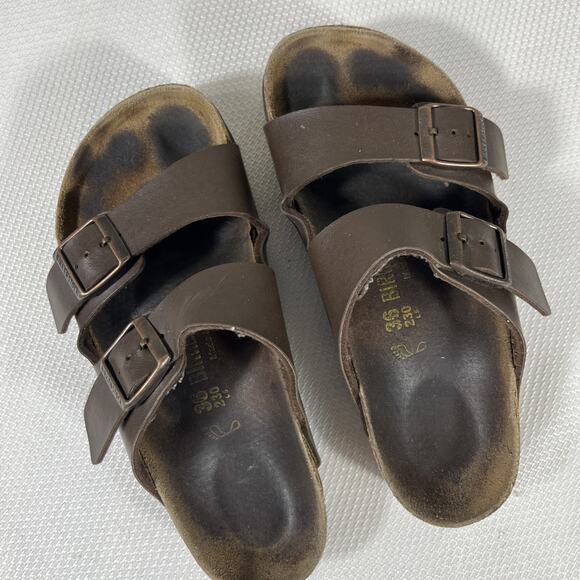 Birkenstock Arizona Mens 2 Buckle Soft Bed Real Leather Brown‎ Sandals 36/6 main image 5